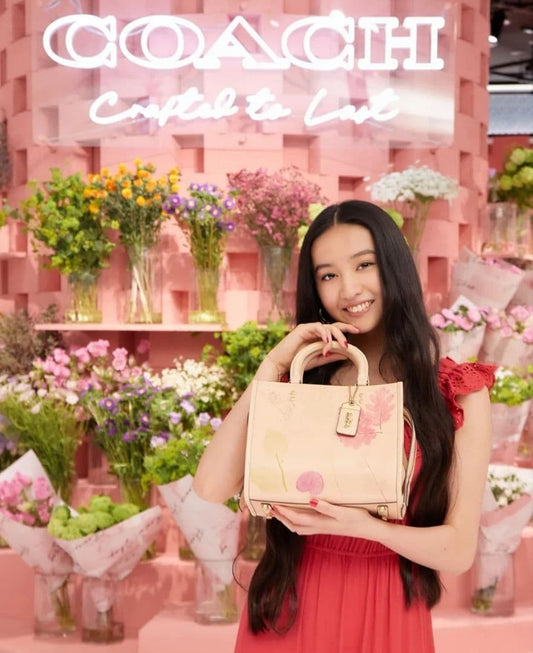 COACH x Koki Natural Leather with Pansy 3-Way Collaboration Bag #QY2EBI