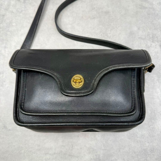 COACH Old Coach Shoulder Bag USA Black 324 Leather #QY0NQV