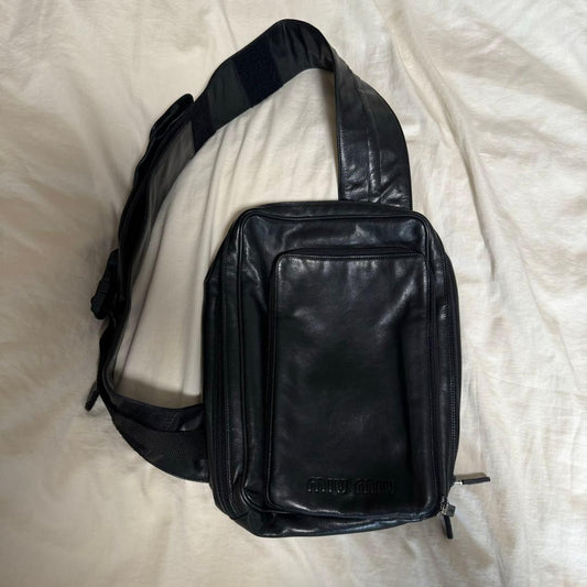 FW/1999 archive MIU MIU leather sling bag Black #QY12NI