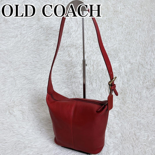 COACH Old Coach Shoulder Bag Leather, Red, 】Leather #QYEDHJ