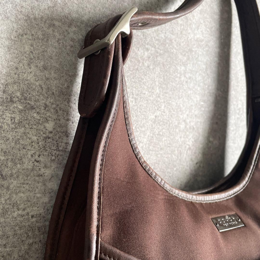 Y2K Old Coach One-Shoulder Bag Ergo Brown Nylon #QYHKZ9