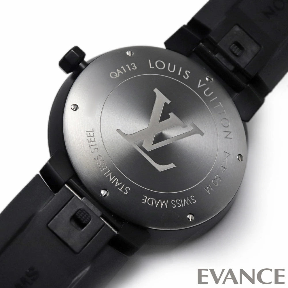 Weekly Special: LOUIS VUITTON Tambour Slim Rainbow QA113 Black Men's Wat #QYCFMJ