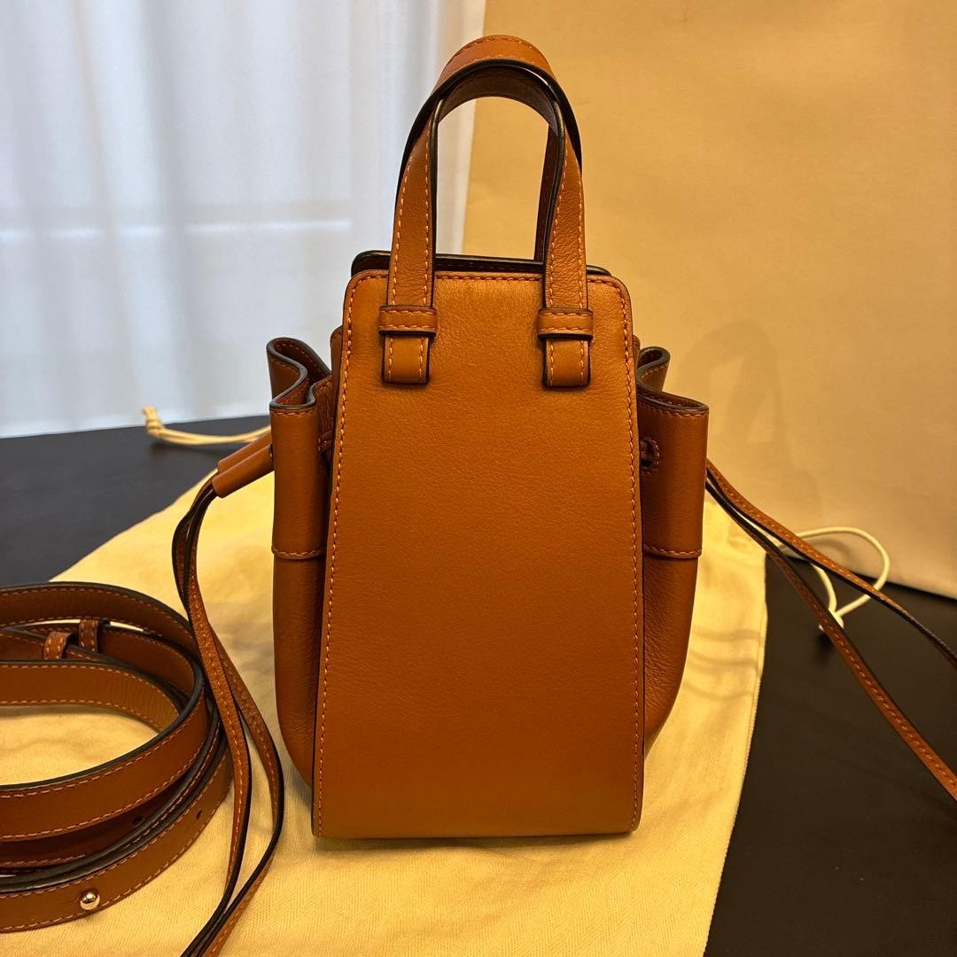 LOEWE Hammock Mini Tan Leather 2way Handbag #QY7S3A