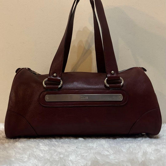 Chloe Mini Boston Bag, All Leather #QY4Y8L