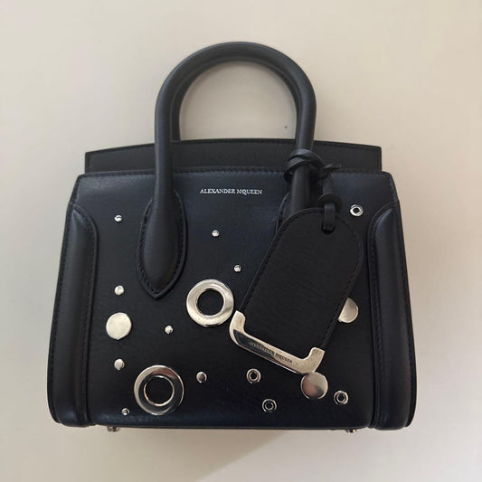 ALEXANDER MCQUEEN Black Studded Mini Handbag Women #QYGQL9