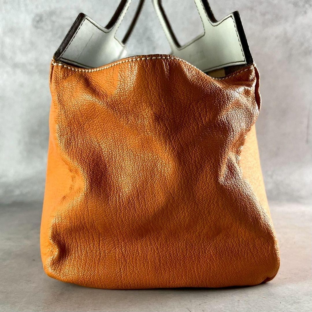 Y2K archive Miu Miu handbag, leather, orange #QYC0FM