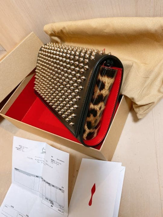 CHRISTIAN LOUBOUTIN Clutch Shoulder Bag Black Women #QY12PN