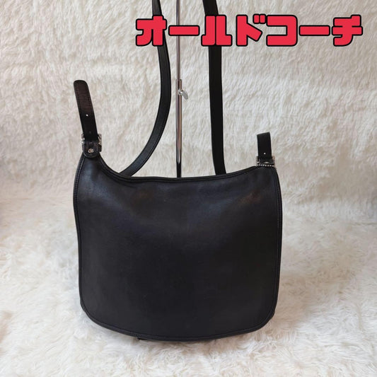 COACH Old Coach Shoulder Bag, Black, Made in USA #QY7IJY