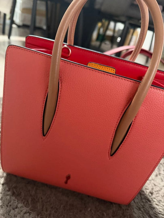CHRISTIAN LOUBOUTIN Embroidered Studded Handbag Pink / Multicolor Leathe #QYFNQU