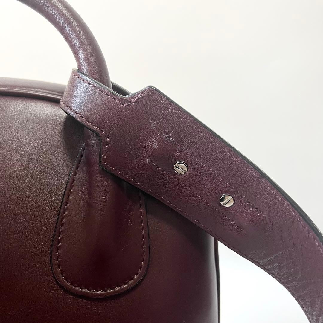 VALEXTRA My Logo Backpack Leather Bordeaux Burgundy Men #QY3G0E