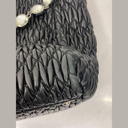 MIU MIU Matelass? handbag, black leather Women #QY1QWJ