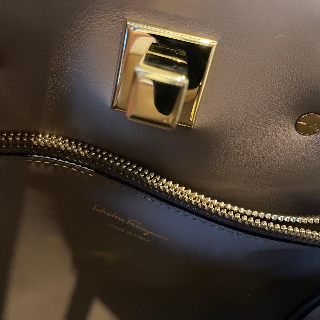 Salvatore Ferragamo Studio Gray Pouch #QYIA68