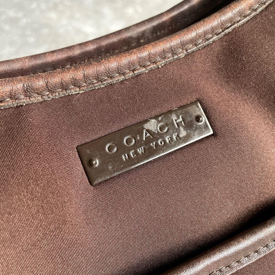 Y2K Old Coach One-Shoulder Bag Ergo Brown Nylon #QYHKZ9
