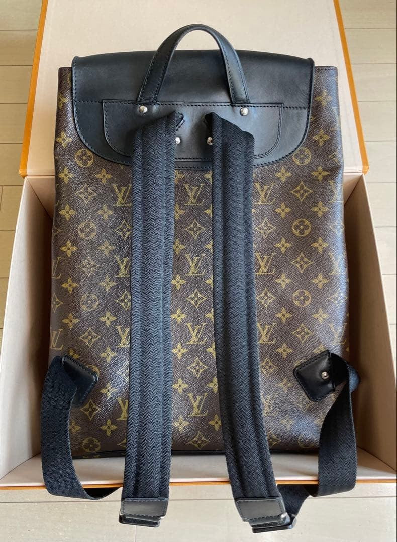 LOUIS VUITTON Parc Backpack Monogram Macassar Flap Buckle #QYKL19