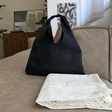 THE ROW Small Bindle Black Suede Handbag #QYG3Z3