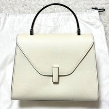 VALEXTRA Iside Medium White Calfskin 2-Way Bag Gold HW Women #QY5LCJ