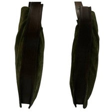 Old Coach Suede Shoulder Bag, Nubuck Leather, Olive Green #QYHL51