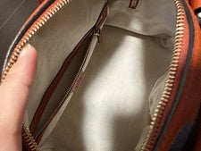 GUCCI Orange Leather Handbag Shoulder Bag W32 H15 Department Store #QYE6FV
