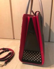 CHRISTIAN LOUBOUTIN Studded Paloma Tote Bag Medium Tan Calfskin #QY6G4D