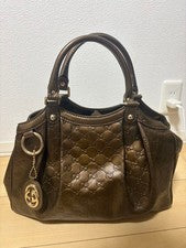 GUCCI ssima leather tote bag with D-ring, Abbey-style design #QY0OFG