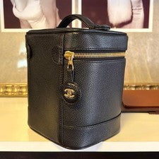 CHANEL Vanity Bag, Caviar Leather, Black #QYDISP