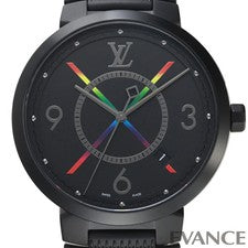 Weekly Special: LOUIS VUITTON Tambour Slim Rainbow QA113 Black Men's Wat #QYCFMJ