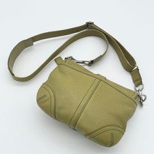 COACH Soho Flap Shoulder Bag, Leather, Light Green, Logo Hardware #QYJAWU