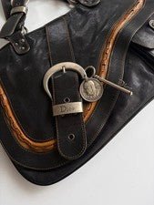 Dior Black Gaucho Leather Shoulder Bag #QY0NUN