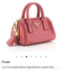 PRADA Lux Boston Pink Mini Handbag #QYC283