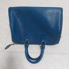 Louis Vuitton Epi Speedy 25 Handbag, Blue #QYDQQ3