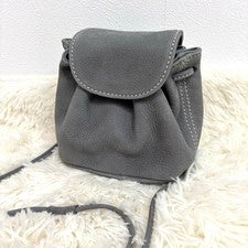 COACH Old Coach drawstring shoulder bag/pouch Gray Leather #QYJ3FP