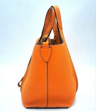 TOD'S T Timeless Leather Shopping Bag Mini Orange #QYGKC0