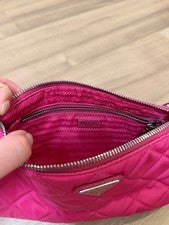 PRADA Nylon Quilted Chain Handbag, Pink #QY3G0X