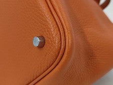 HERMES Picotin Lock MM, Taurillon leather, orange tones, silver hardware #QYFHOY