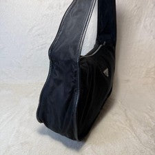 PRADA Triangle Logo One-Shoulder Hobo Testament Nylon #QYGB8P