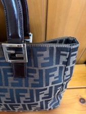 FENDI logo print handbag, Zucca pattern, canvas and leather. #QY2KQM