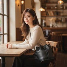 OLD COACH USA-made Black Leather Bucket Shoulder Bag with Drawstring #QYKT4W
