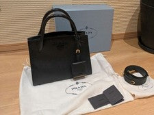 PRADA Black Handbag Leather Women #QY08NA