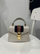 GUCCI White Leather Handbag Shoulder Bag White Spring Outfit #QYH7DP