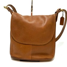 Old Coach Shoulder Bag, Flap, Glovetanned Leather, Brown #QYI0QB