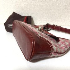Coach One-Shoulder Handbag, Wool, Houndstooth Pattern, Turnlock Closure, #QY0NH8