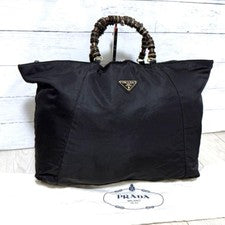 PRADA Prada handbag, nylon, black, large size #QY138Q