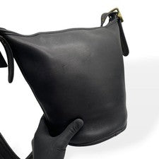 COACH Old Coach Shoulder Bag, Made in USA, Black Leather #QYDQ9E