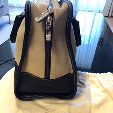 LOEWE Amazona Handbag Beige Dark Brown Leather 2-Tone #QY1AV5