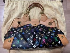 LOUIS VUITTON Black Multicolor Handbag Leather Women #QYH620
