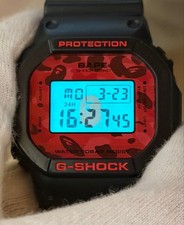 G-SHOCK DW-5600 watch, A Bathing Ape collaboration. #QY7338