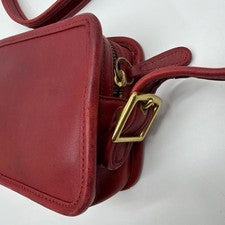 Old Coach Leather Camera Bag Shoulder Bag Red #QY90TP