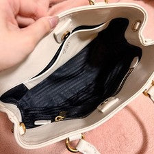 PRADA Gathered Handbag White #QY8MSM