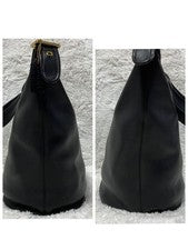 Old Coach 9085 Bucket Shoulder Bag, Black Leather, Large Capacity #QYBDDK