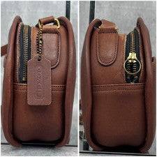 COACH Old Coach shoulder bag, round shape, leather, brown. #QYGIQL